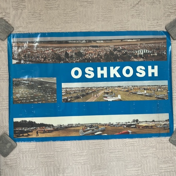 Oshkosh WI aircraft airplane vintage poster - Picture 1 of 16